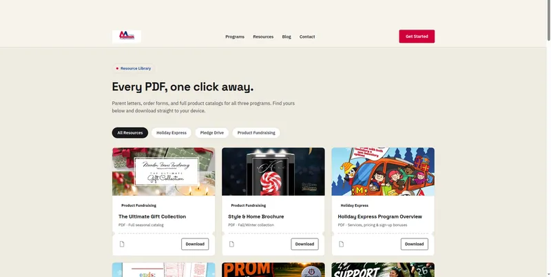 Metro Fundraising homepage