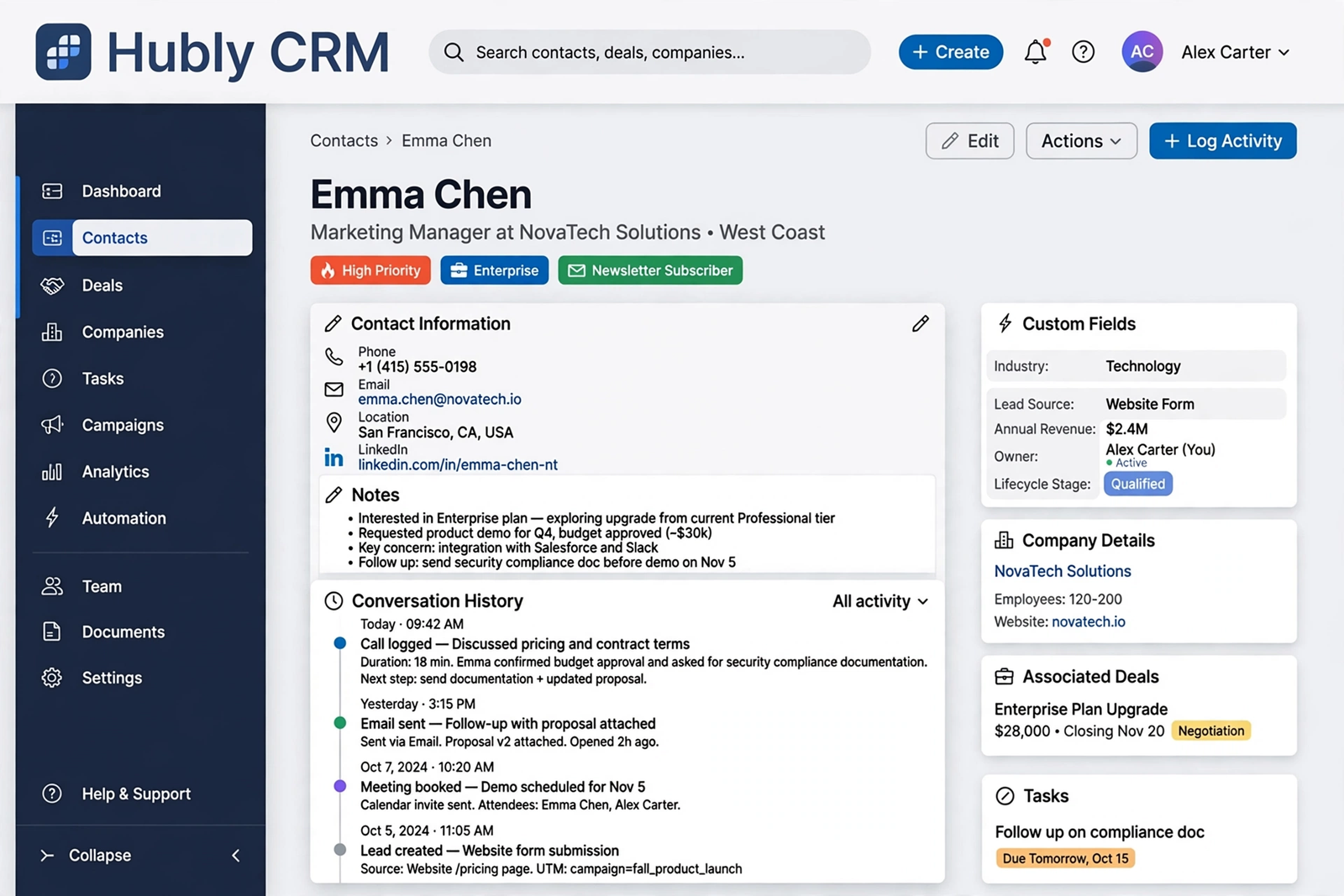 Contact records: every detail logged in one place